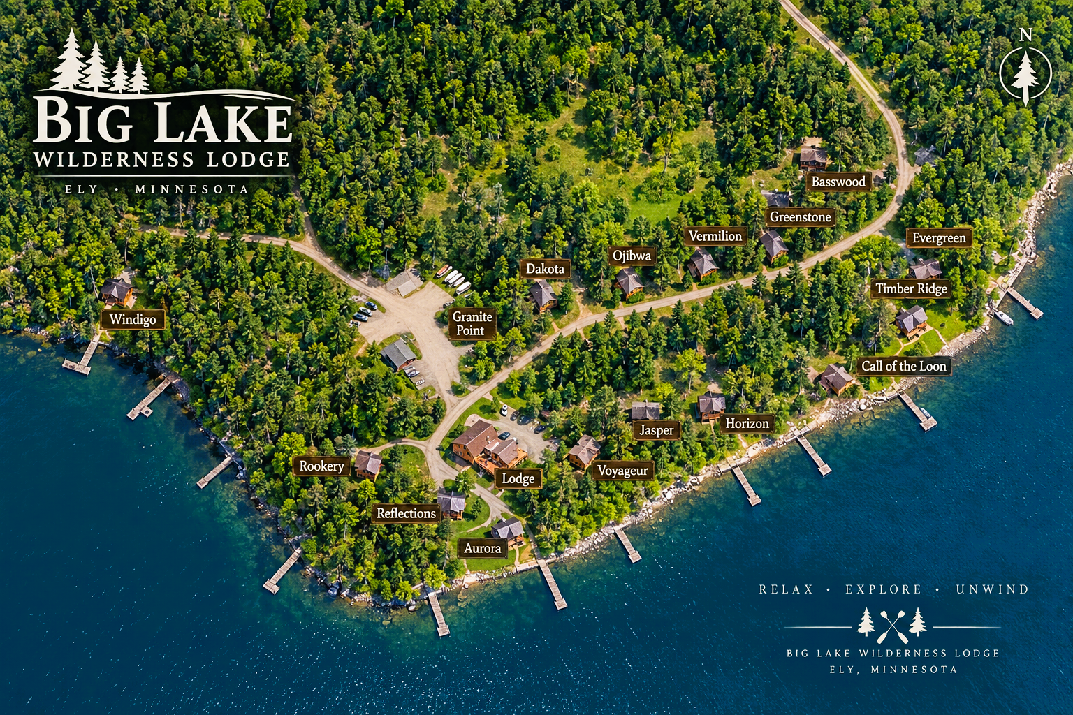 Big Lake Wilderness Lodge Map